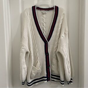 American Eagle Red, White, & Blue Sweater Cardigan XL